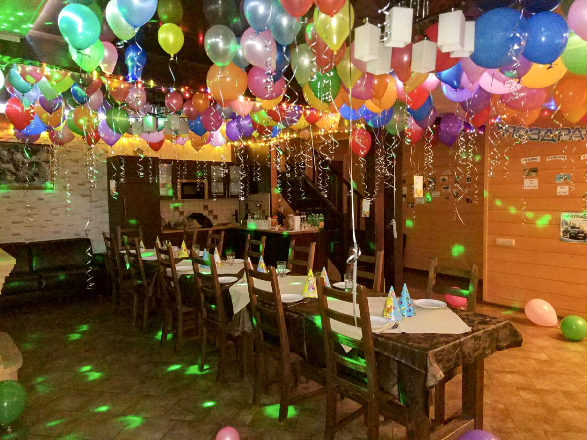 Украшение шариками зала для детского праздника, оформление шарами